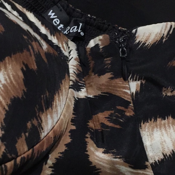 Wet Seal XS Mini halter dress Black Leopard print - Picture 7 of 8